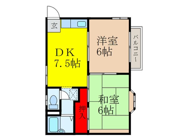 プラバ－ハイツ城山の物件間取画像